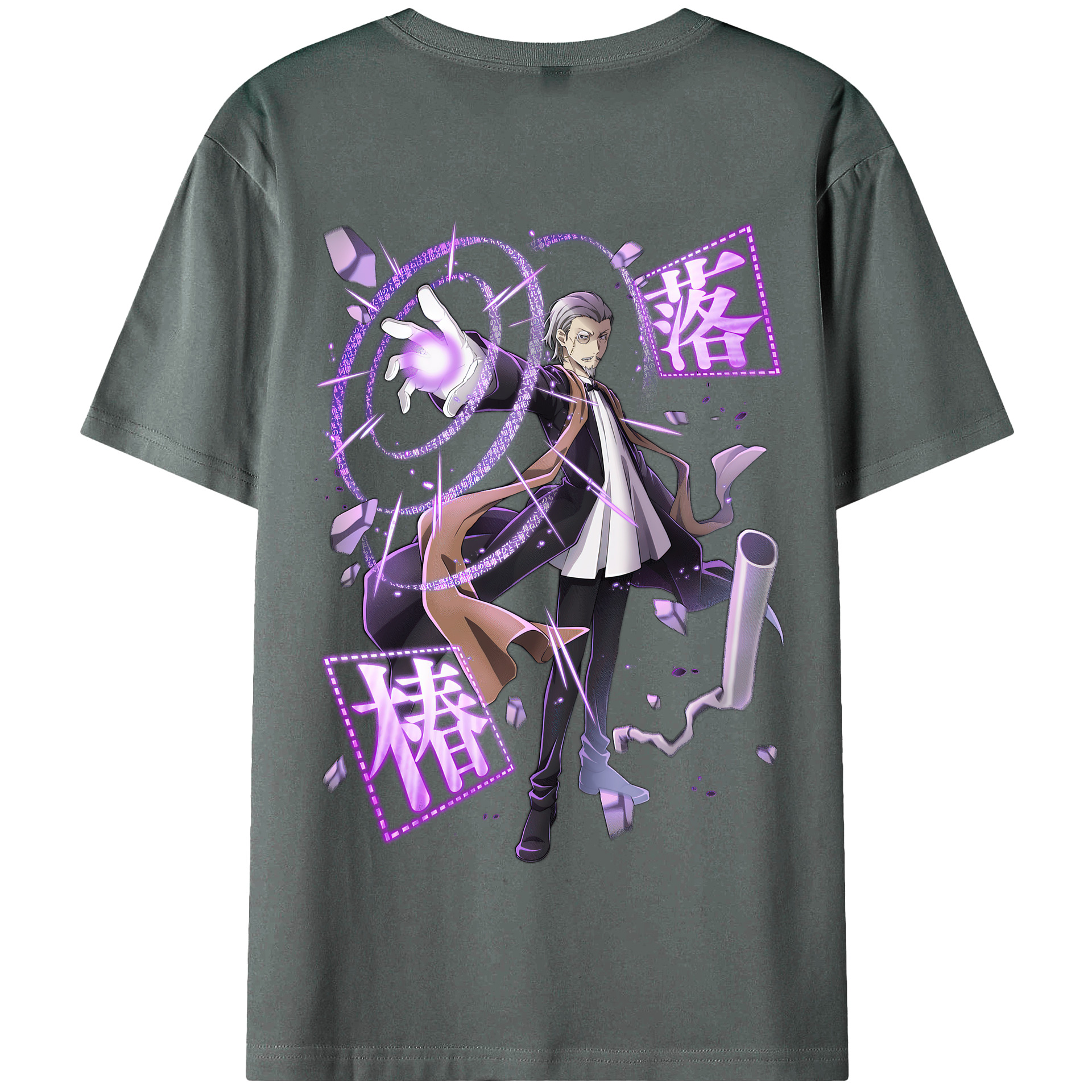 （画像用） 文豪ストレイドッグス Bungo Stray Dogs 綿100％半袖Tシャツ（背面プリント）
